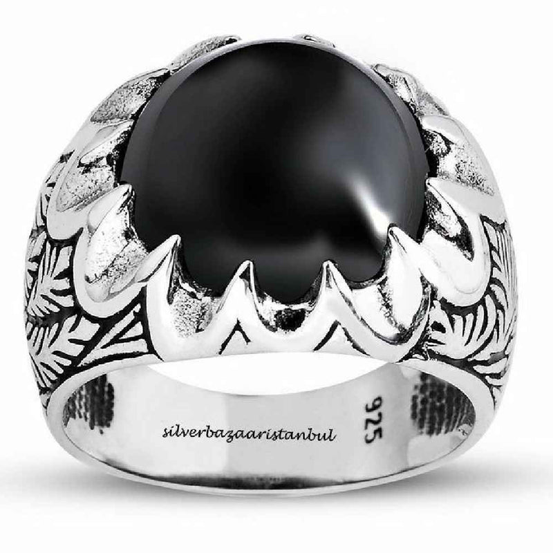 925 Sterling Silver Special LUXURY Onyx Stone Mens Man Ring silverbazaaristanbul 