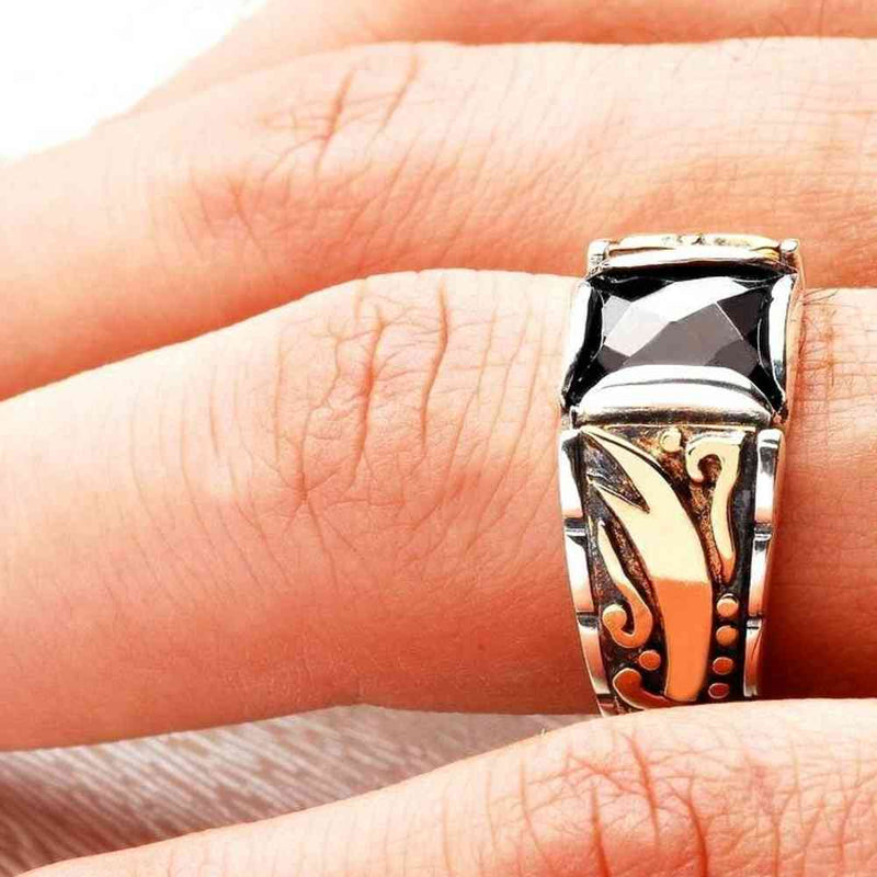 925 Sterling Silver Special Luxury Onyx Stone Mens Man Ring silverbazaaristanbul 