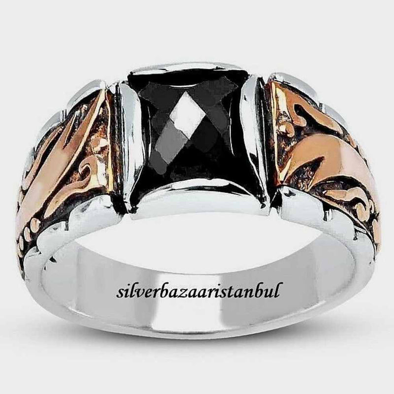 925 Sterling Silver Special Luxury Onyx Stone Mens Man Ring silverbazaaristanbul 
