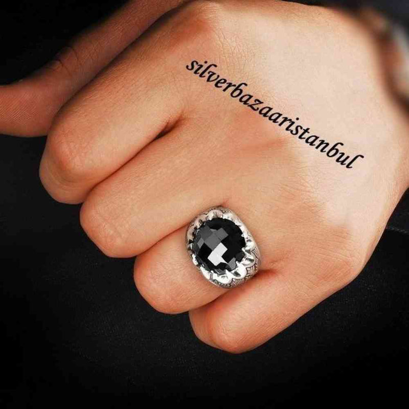 925 Sterling Silver Special Luxury Onyx Stone Mens Man Ring silverbazaaristanbul 