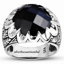 925 Sterling Silver Special Luxury Onyx Stone Mens Man Ring silverbazaaristanbul 