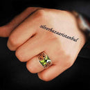 925 Sterling Silver Special Luxury Peridot Stone Mens Ring silverbazaaristanbul 