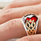 925 Sterling Silver Special Luxury Ruby Stone Mens Ring silverbazaaristanbul 