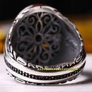 925 Sterling Silver Special Original Agate Aqeeq Stone Mens Ring silverbazaaristanbul 
