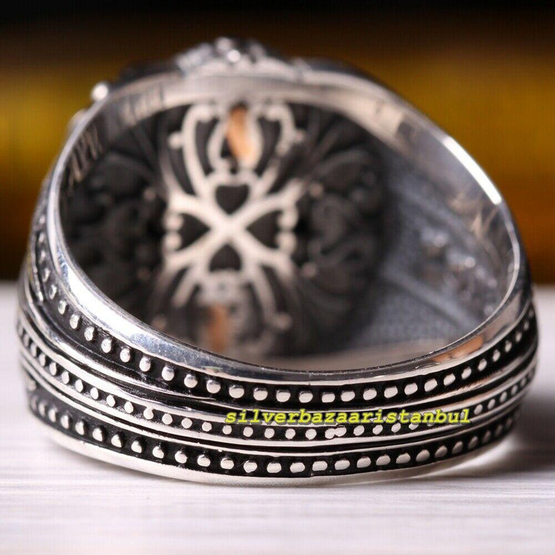 925 Sterling Silver Special White Zircon Stone Mens Ring silverbazaaristanbul 