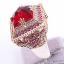 925 Sterling Silver Square Ruby Stone Luxury Ladies Women Ring silverbazaaristanbul 