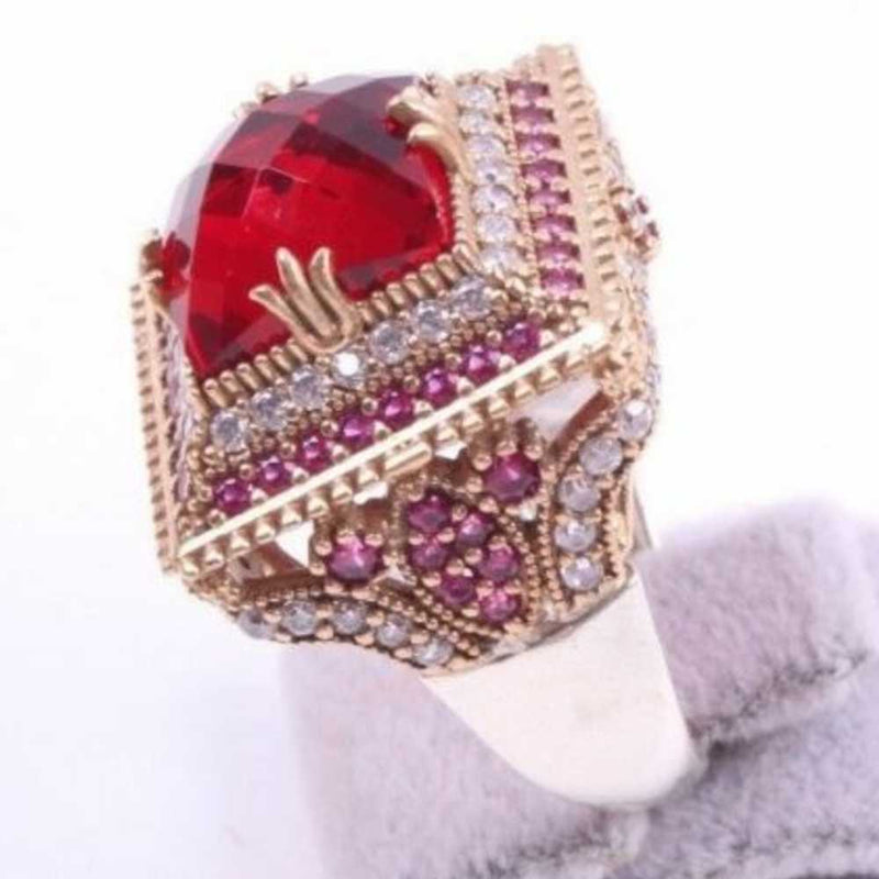925 Sterling Silver Square Ruby Stone Luxury Ladies Women Ring silverbazaaristanbul 