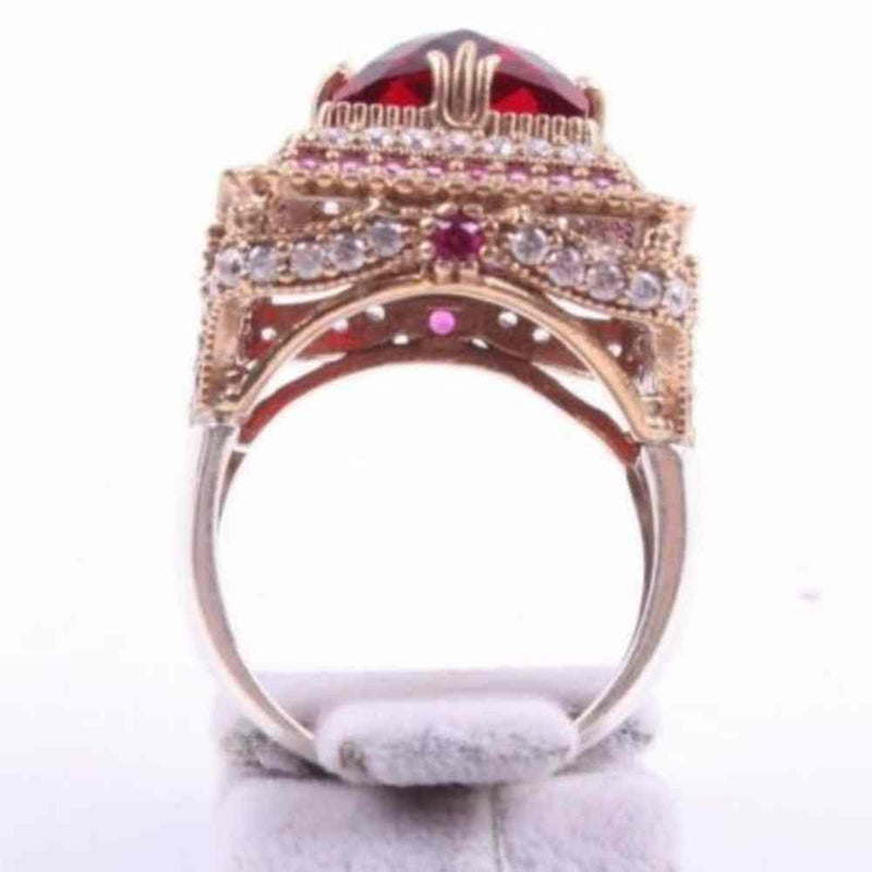 925 Sterling Silver Square Ruby Stone Luxury Ladies Women Ring silverbazaaristanbul 