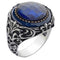925 Sterling Silver Stylish Sapphire Stone Mens Ring silverbazaaristanbul 
