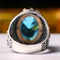 925 Sterling Silver Tourmaline and Turquoise Multi Stone Mens Ring silverbazaaristanbul 