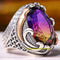 925 Sterling Silver Tourmaline Stone Sword Style Mens Ring silverbazaaristanbul 