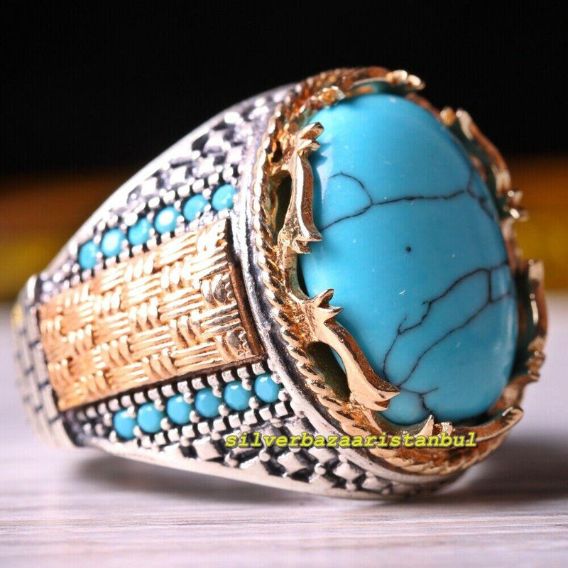 Buy Gemorio Turquoise Firoza 8.3cts or 9.25ratti Ring for Men At Best Price  @ Tata CLiQ