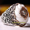 925 Sterling Silver White Agate Aqeeq and Zircon Stone Mens Ring silverbazaaristanbul 
