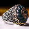 925 Sterling Silver Winding Green Emerald Stone Oval Mens Ring silverbazaaristanbul 