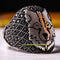 925 Sterling Silver Wolf Design Onyx Stone Mens Ring silverbazaaristanbul 