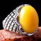 Agate Yellow Stone 925 Sterling Silver Mens Ring silverbazaaristanbul 