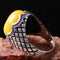 Agate Yellow Stone 925 Sterling Silver Mens Ring silverbazaaristanbul 