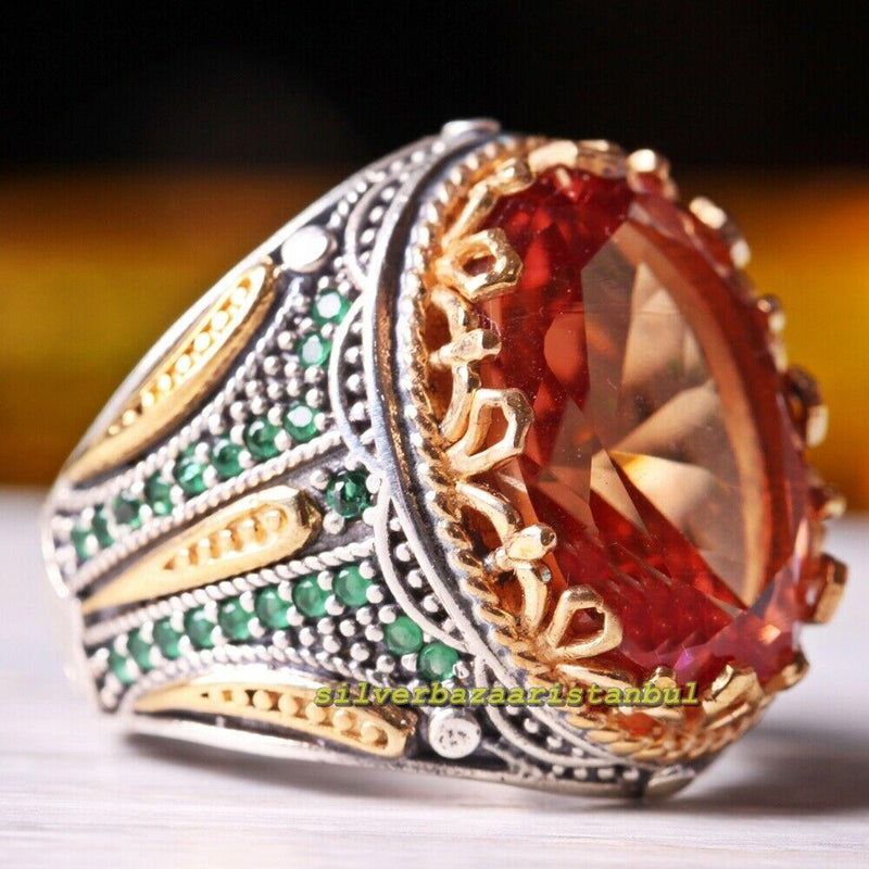 Alexandrite Color Changing New 925 Sterling Silver Mens Ring silverbazaaristanbul 