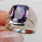 Amethyst with Simple Stone 925 Sterling Silver Mens Ring silverbazaaristanbul 