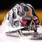 Angry Skull Gothic Ruby Stone 925 Sterling Silver Mens Ring silverbazaaristanbul 