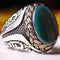 Antique Handmade 925 Sterling Silver Green Agate Aqeeq Stone Mens Ring silverbazaaristanbul 
