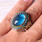 Aquamarine and Turquoise Stone 925 Sterling Silver Mens Ring silverbazaaristanbul 