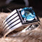 Aquamarine Stone Turkish Jewelry 925 Sterling Silver Mens Ring silverbazaaristanbul 