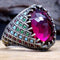 Art of Pinning Multi Stone Luxury 925 Sterling Silver Mens Ring silverbazaaristanbul 