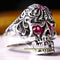 Authentic Skull Gothic Ruby Stone 925 Sterling Silver Mens Ring silverbazaaristanbul 