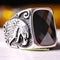 Big Eye Eagle Style Handmade 925 Sterling Silver Onyx Mens Ring silverbazaaristanbul 