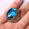 Big Heavy Aquamarine and Turquoise 925 Sterling Silver Mens Ring silverbazaaristanbul 