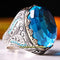 Big Heavy Aquamarine and Turquoise 925 Sterling Silver Mens Ring silverbazaaristanbul 