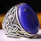 Big Heavy Lapis Stone Luxury 925 Sterling Silver Mens Ring silverbazaaristanbul 