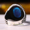 Blue Aquamarine Stone 925 Sterling Silver Mens Ring silverbazaaristanbul 