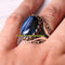 Blue Tigers Eye Natural Stone Handmade 925 Sterling Silver Men Ring silverbazaaristanbul 