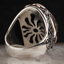 Carnelian Agate Aqeeq 925 Sterling Silver Elegant Mens Ring silverbazaaristanbul 
