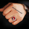 Chevalier Ruby Stone Handmade 925 Sterling Silver Mens Ring silverbazaaristanbul 