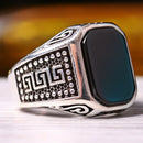 Classic 925 Sterling Silver Black Onyx Stone Mens Ring silverbazaaristanbul 