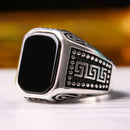 Classic 925 Sterling Silver Black Onyx Stone Mens Ring silverbazaaristanbul 