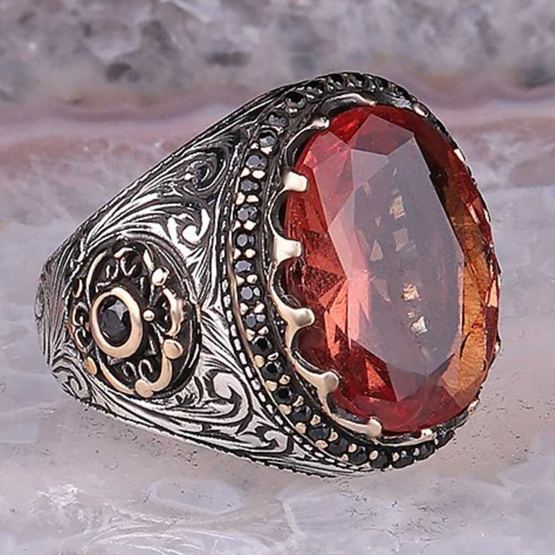 One Carat Ruby ring, Black band, 1ct precious gemstone rings mens ring –  Upstate Resin Works LLC