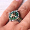 Compass Style Green Agate Stone 925 Sterling Silver Mens Ring silverbazaaristanbul 