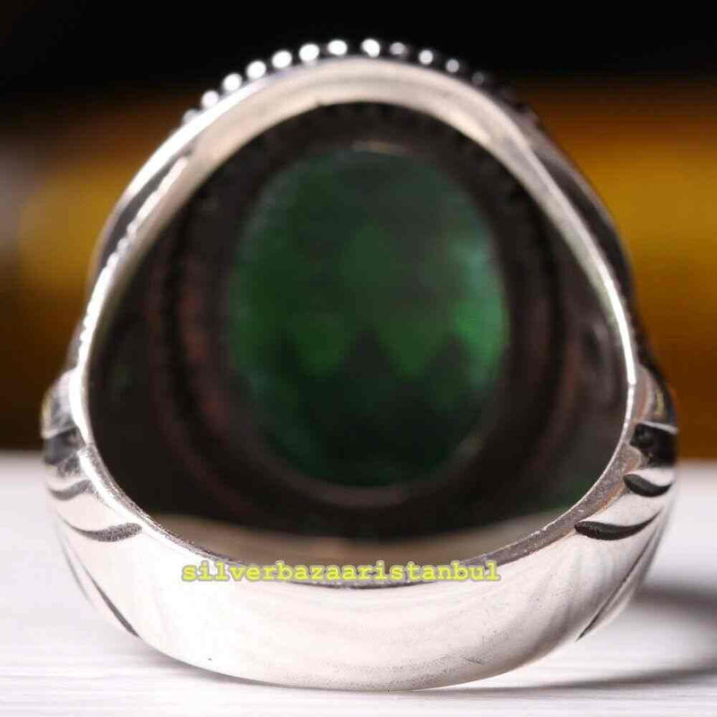 Copy of 925 Sterling Eagle Sapphire and Onyx Stone Mens Ring silverbazaaristanbul 