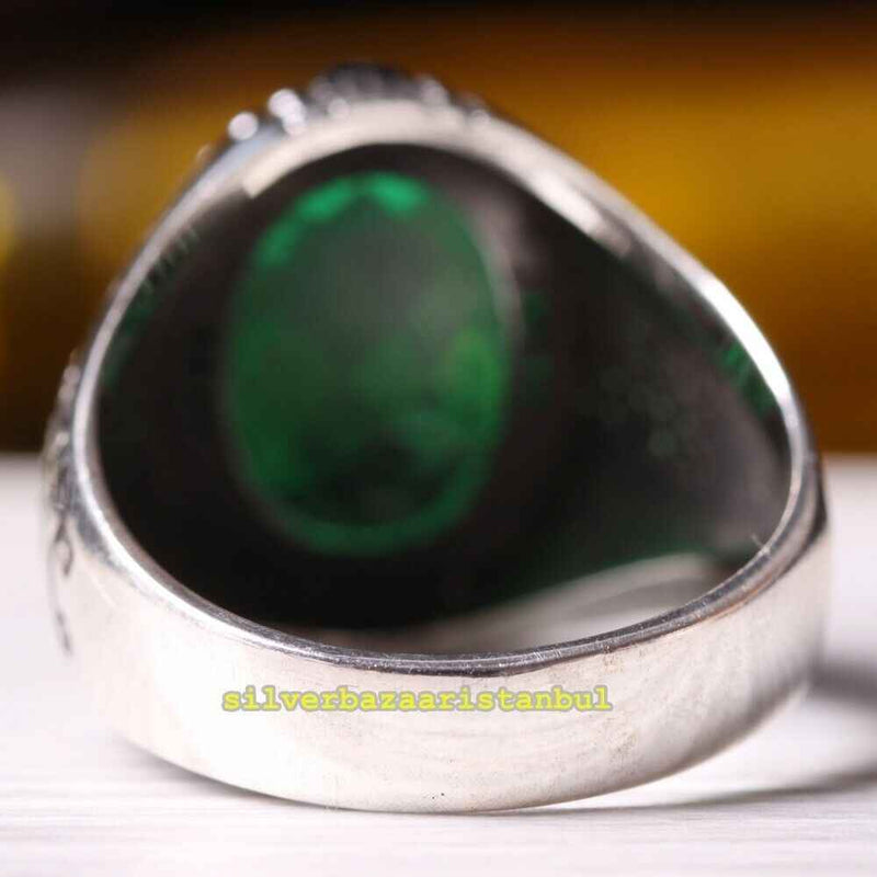 Copy of 925 Sterling Eagle Sapphire and Onyx Stone Mens Ring silverbazaaristanbul 