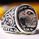 Copy of 925 Sterling Eagle Sapphire and Onyx Stone Mens Ring silverbazaaristanbul 