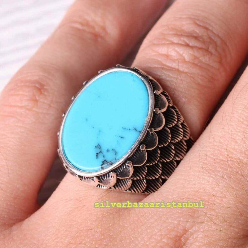 copy of 925 Sterling Eagle Sapphire and Onyx Stone Mens Ring silverbazaaristanbul 