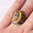 Copy of 925 Sterling Eagle Sapphire and Onyx Stone Mens Ring silverbazaaristanbul 