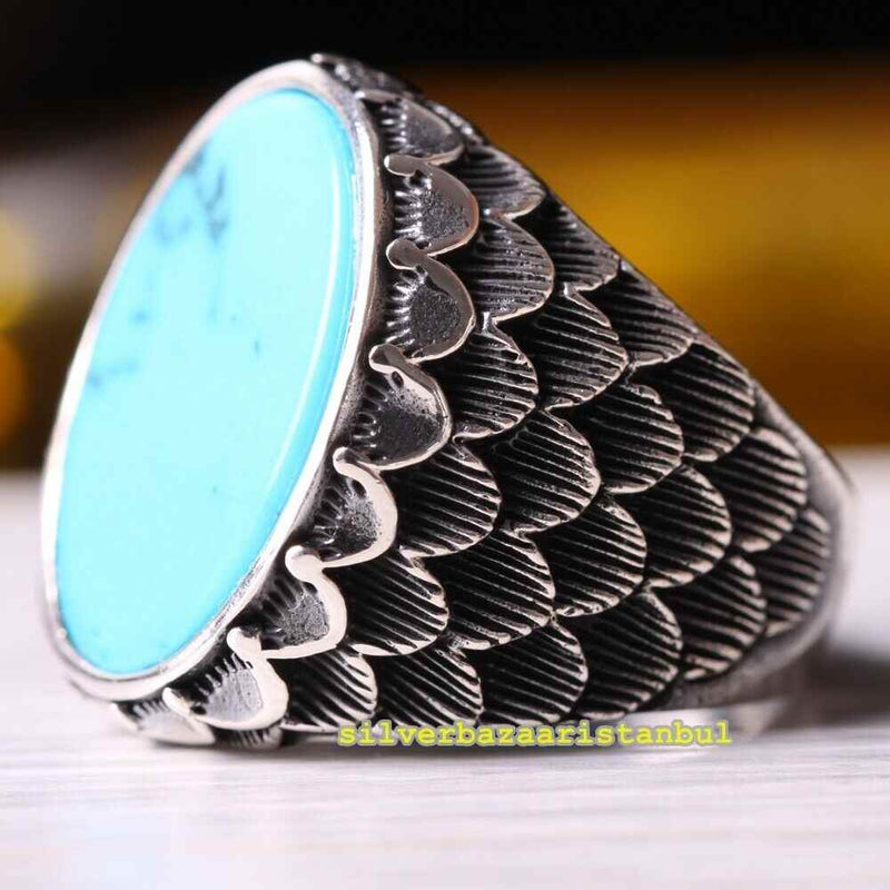 copy of 925 Sterling Eagle Sapphire and Onyx Stone Mens Ring silverbazaaristanbul 
