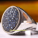 Copy of 925 Sterling Eagle Sapphire and Onyx Stone Mens Ring silverbazaaristanbul 