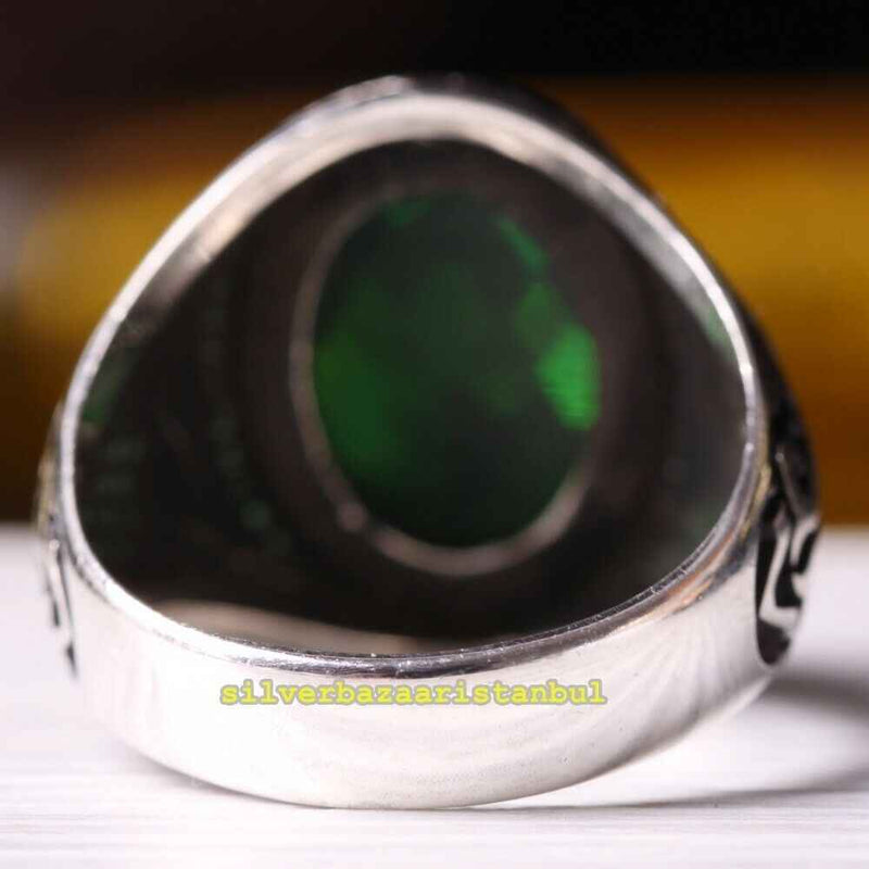 Copy of 925 Sterling Eagle Sapphire and Onyx Stone Mens Ring silverbazaaristanbul 