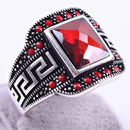Copy of 925 Sterling Silver Authentic Ruby and Citrine Stone Mens Ring silverbazaaristanbul 